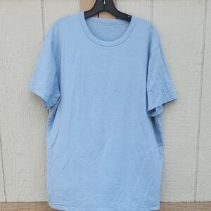 Lululemon Boyfriend Oversized Tee Light Blue Crewneck Large Gym Lift Sporty Airy